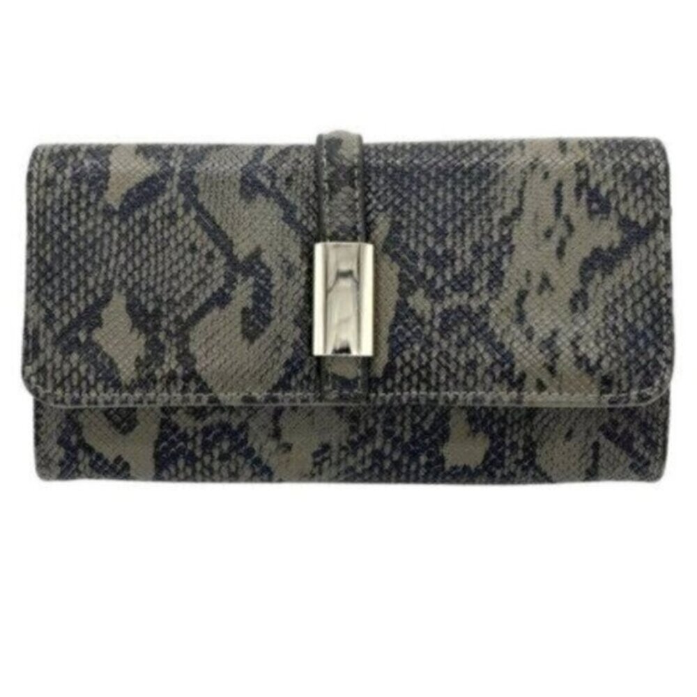 Alfani Bangle Organizer Womens Wallet Faux Leather Snakeskin Print NWOT